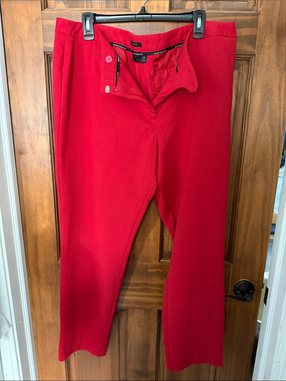 Worthington Bright Red Straight-Leg Pants